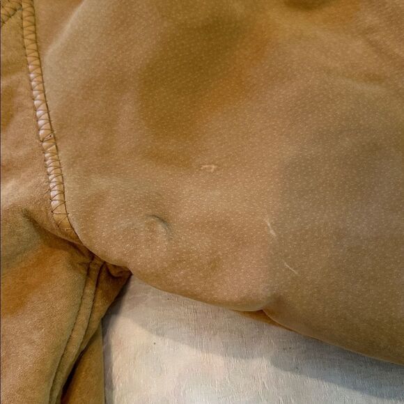 Marvin Richards Women's Genuine Leather Hooded Jacket Size M Faux Fur Lined Tan - Picture 9 of 15